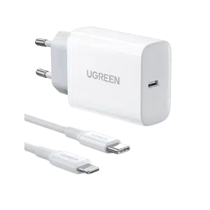 شارژر دیواری 20W PD یوگرین مدل CD137 کد 50698 کابل 1 متری USB-C به Lightning