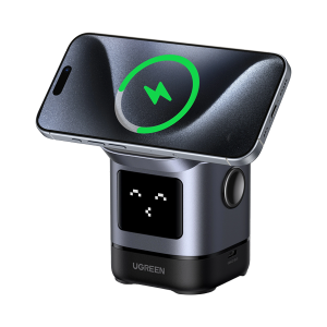 شارژر بی سیم آدمکی 2 در 1 مغناطیسی 15 وات QI2 یک پورت یوگرین مدل W709 کد 45775